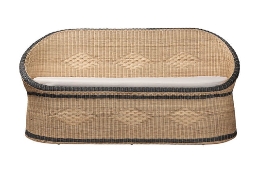 bali & pari - Emiliana Loveseat - Emiliana-Natural-Rattan-Cushion-LS view 2