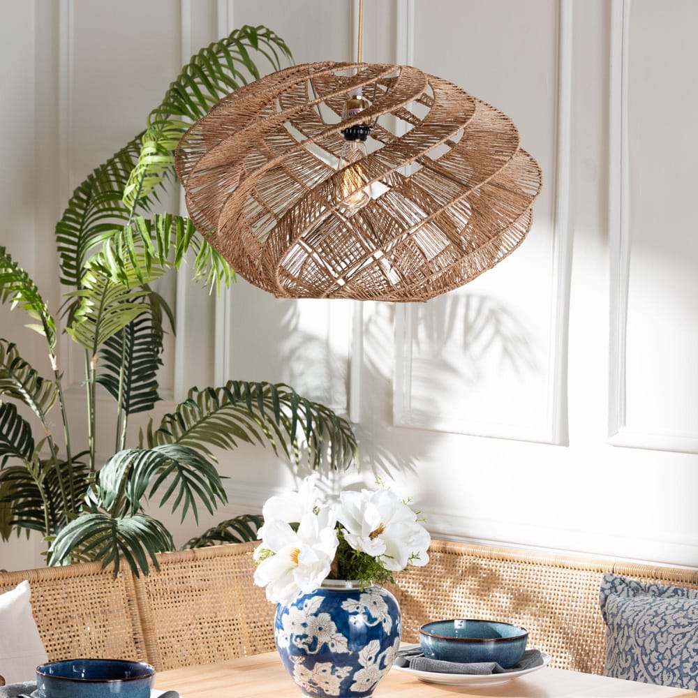 bali & pari - Enola Lampshade in Natural Brown - F247-FT10-Lamp Shade view 2