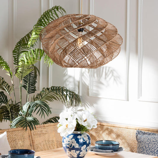 bali & pari - Enola Lampshade in Natural Brown - F247-FT10-Lamp Shade view 2
