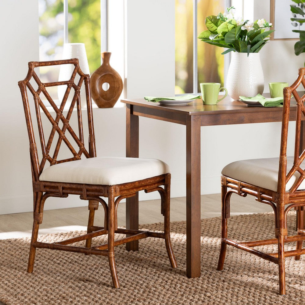 bali & pari - Esmery Dining Chair in Marbled Tortoise Brown/White - WS193-Tortoise Cushion-Rattan-DC view 8