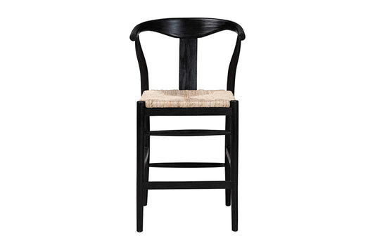 bali & pari - Fika Counter Stool - Fika-Black Wood/Abaca White Weaving-CS view 2