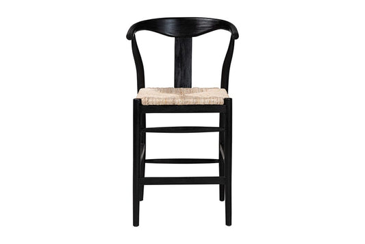 bali & pari - Fika Counter Stool - Fika-Black Wood/Abaca White Weaving-CS view 2