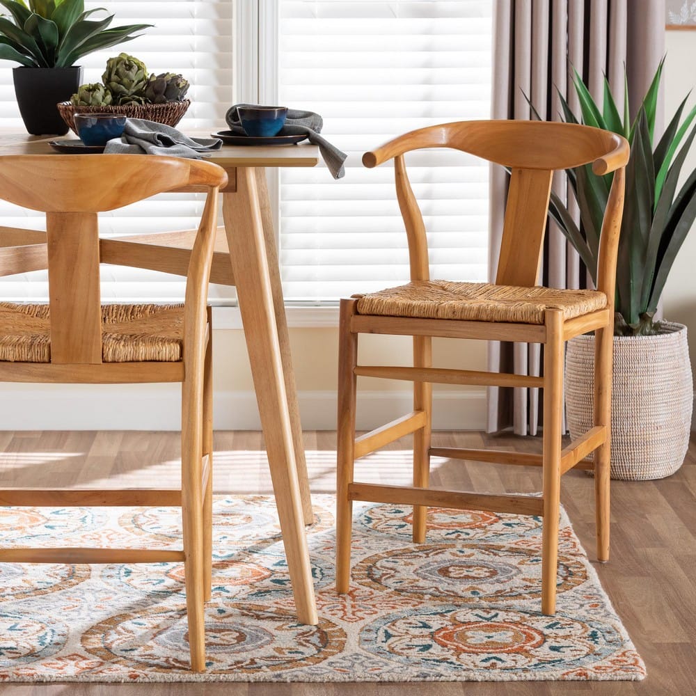 bali & pari - Fika Counter Stool in Honey/Natural Brown - Fika-Natural Wood/Abaca White Weaving-CS view 8