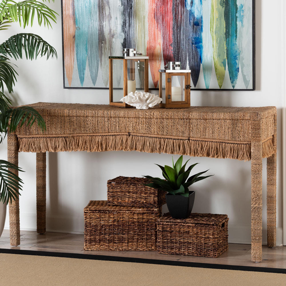 bali & pari - FionaConsole Table in Natural Brown - Fiona-Light Brown Wooden-Console Table view 7