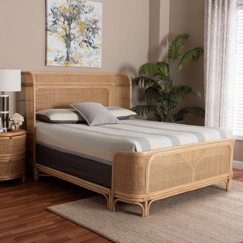 bali & pari - Fiore Queen Size Bed Frame in Natural - Fiore-Natural/Rattan-Queen view 9