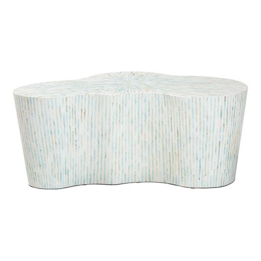 bali & pari - FiorellaCoffee Table in White/Aquamarine - F2508-FT6-Capiz-CT view 2