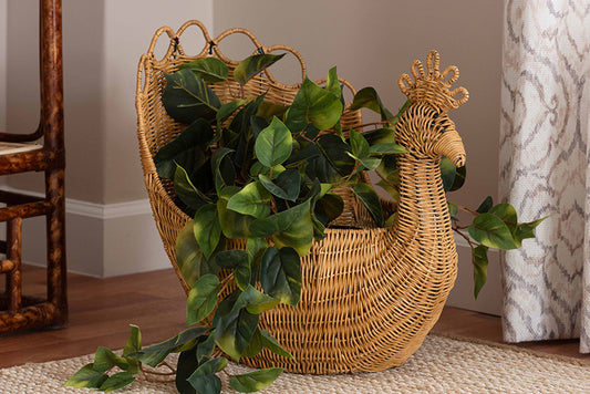 bali & pari - Florabel Basket - Flocks-Light Honey Rattan-Basket view 2
