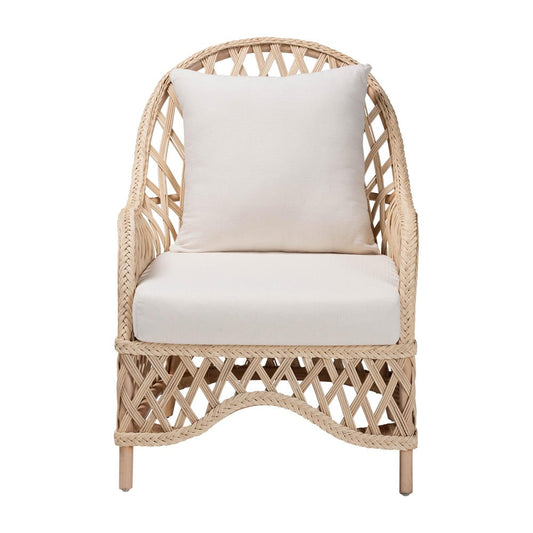 bali & pari - Florence Chair in Ivory - Regal 1-Ivory Rattan-CC view 2
