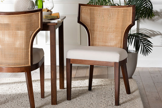 bali & pari - Franco Dining Chair - Franco-Light Brown-Rattan/Wood-DC view 2