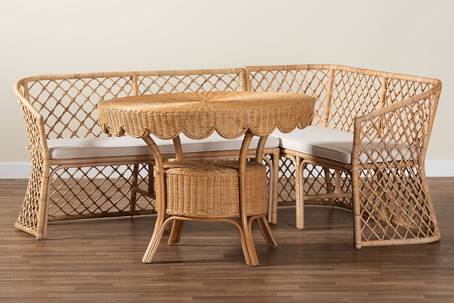 bali & pari - Frayne Dining Set in Light Honey - Aysi/Palm Short-3PC Dining Set view 10