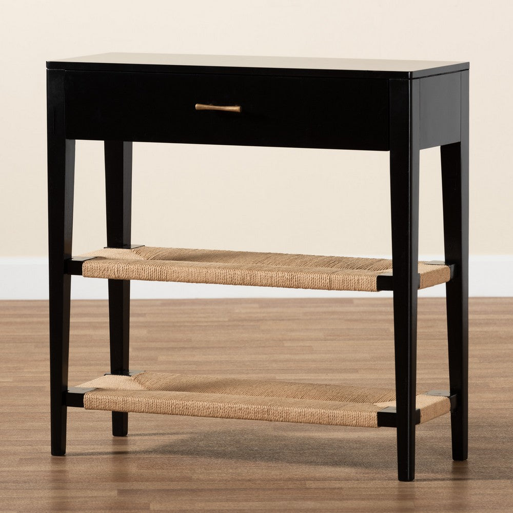 bali & pari - Freya Console Table in Black/Natural Brown/Brass - FIB3-Console view 9