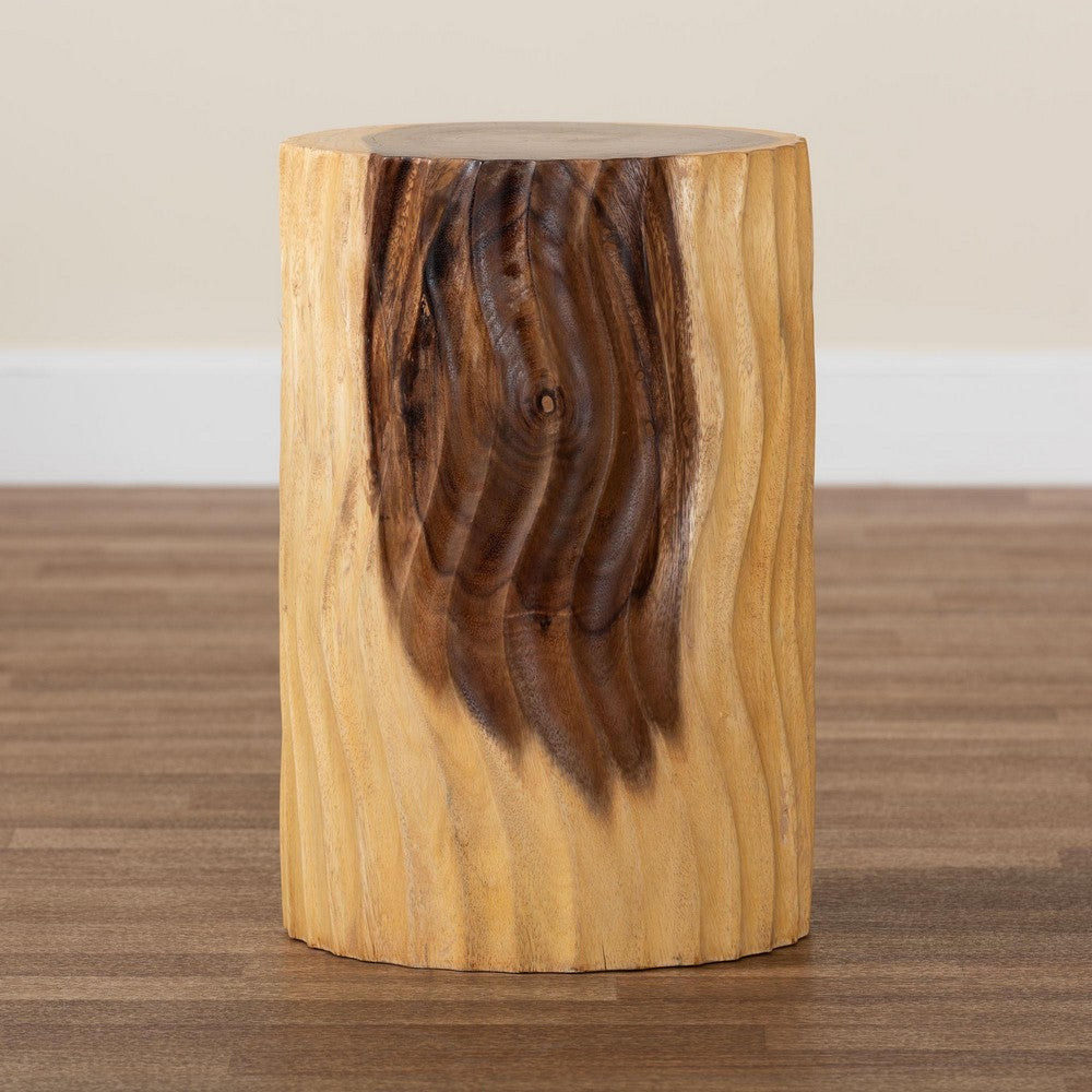 bali & pari - Fuchsia End Table in Natural Brown - Suar S/T 006-Natural-Side Table view 8