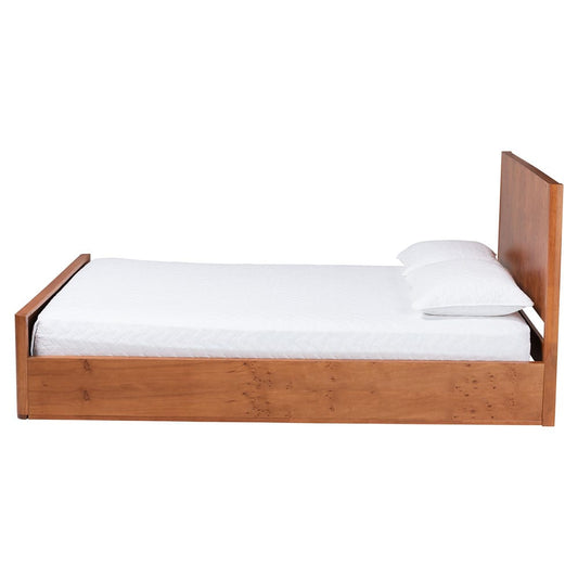 bali & pari - Fuentes Queen Size Bed in Light Cherry Mappa Burl - SW8651-Light Cherry/Mappa Burl Veneer-Queen view 2