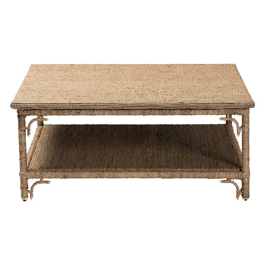bali & pari - Ganit Coffee Table in Natural Brown - F248-FT5-Seagrass-Coffee Table view 2