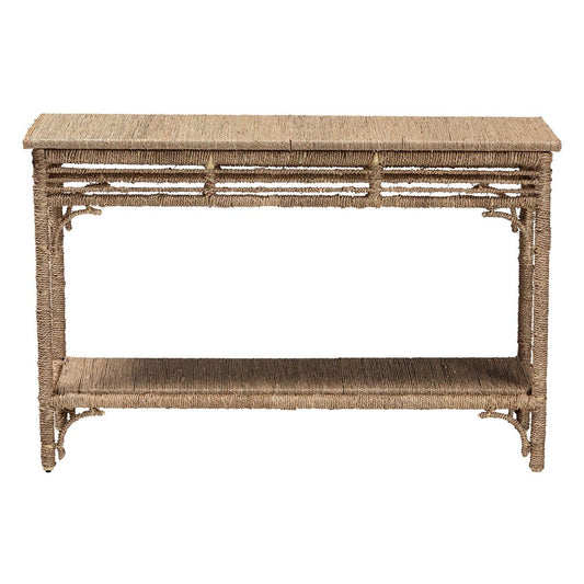 bali & pari - Ganit Console Table in Natural Brown - F248-FT3-Seagrass-Console Table view 2