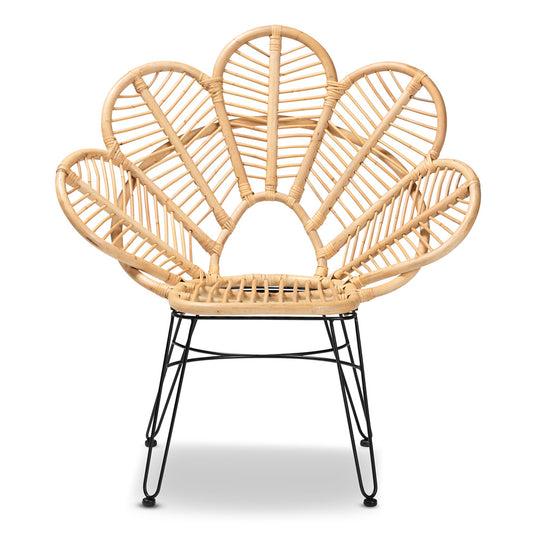 bali & pari - Garan Chair in Natural Brown/Black - Leaf-Rattan-CC view 2