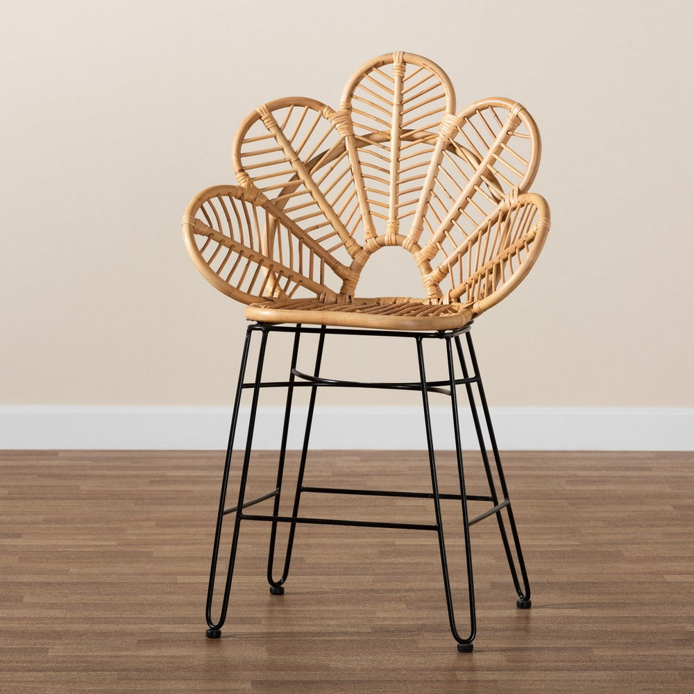 bali & pari - Garan Counter Stool in Natural Brown/Black - Leaf-Rattan-CS view 9