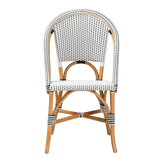 bali & pari - Genica Dining Chair in Black/White/Brown - DC613-Rattan-DC No Arm view 2
