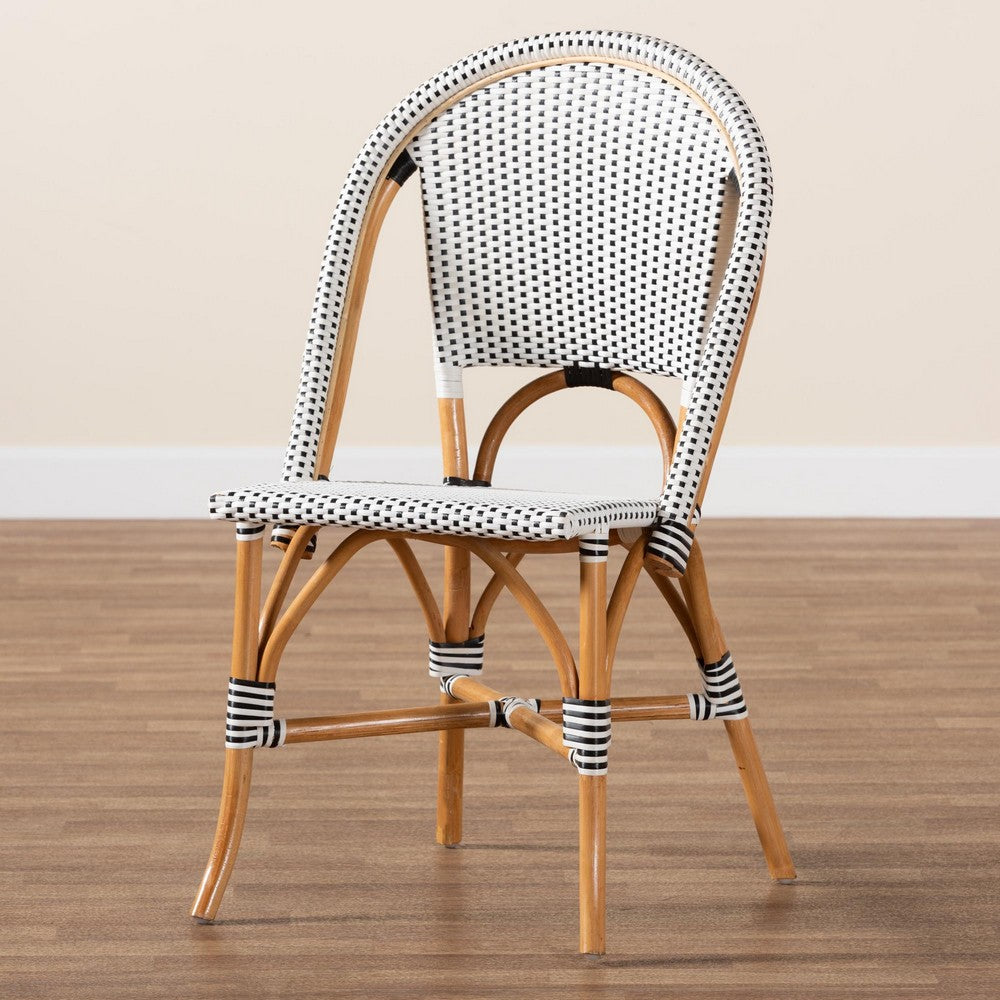 bali & pari - Genica Dining Chair in Black/White/Brown - DC613-Rattan-DC No Arm view 9