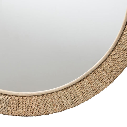 bali & pari - Geralyn Mirror in Natural Seagrass - WS097-Natural Rattan-Mirror view 2