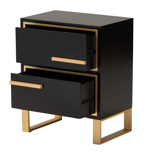 bali & pari - Giolla End Table in Black/Gold - JY21A015-Wood/Metal-Black/Gold-ET view 2
