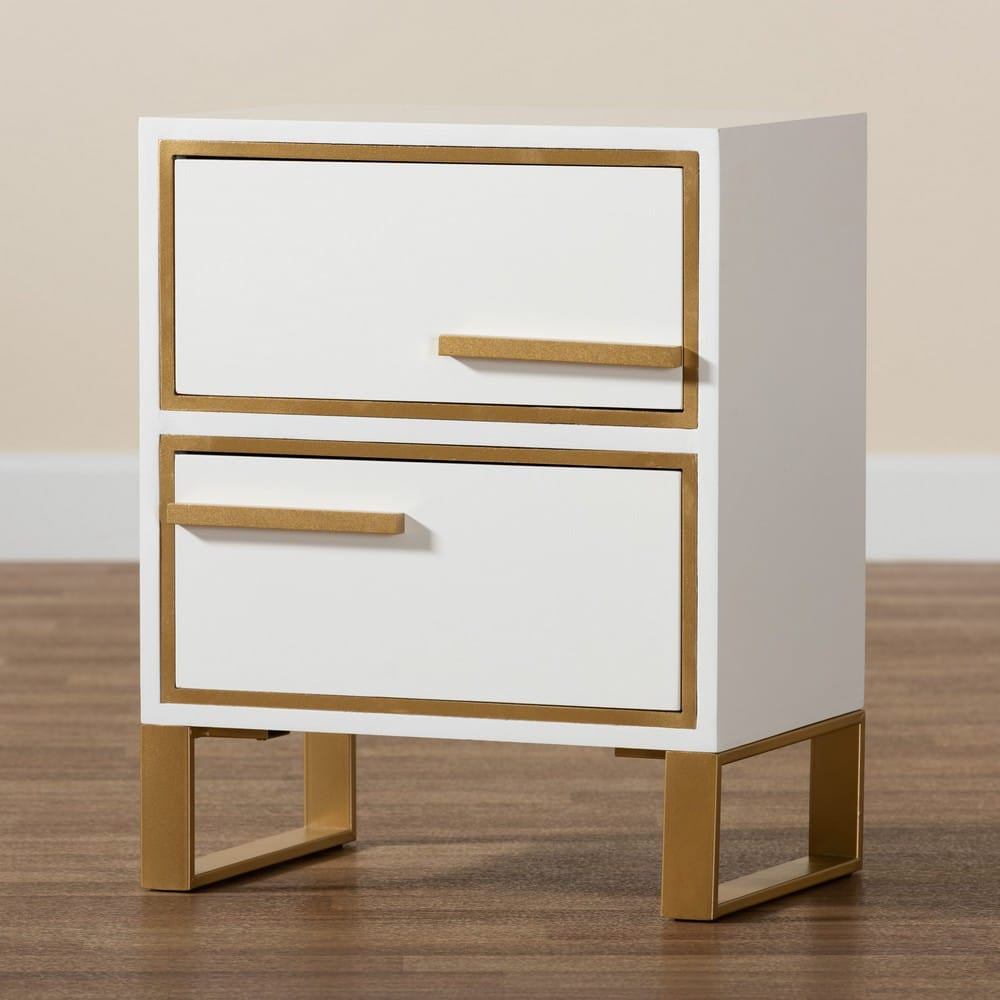 bali & pari - Giolla End Table in White/Gold - JY21A014-Wood/Metal-White/Gold-ET view 9
