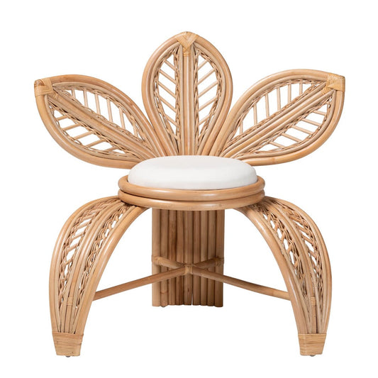 bali & pari - Gresham Chair in White/Natural Brown - Leave-Natural-AC view 2