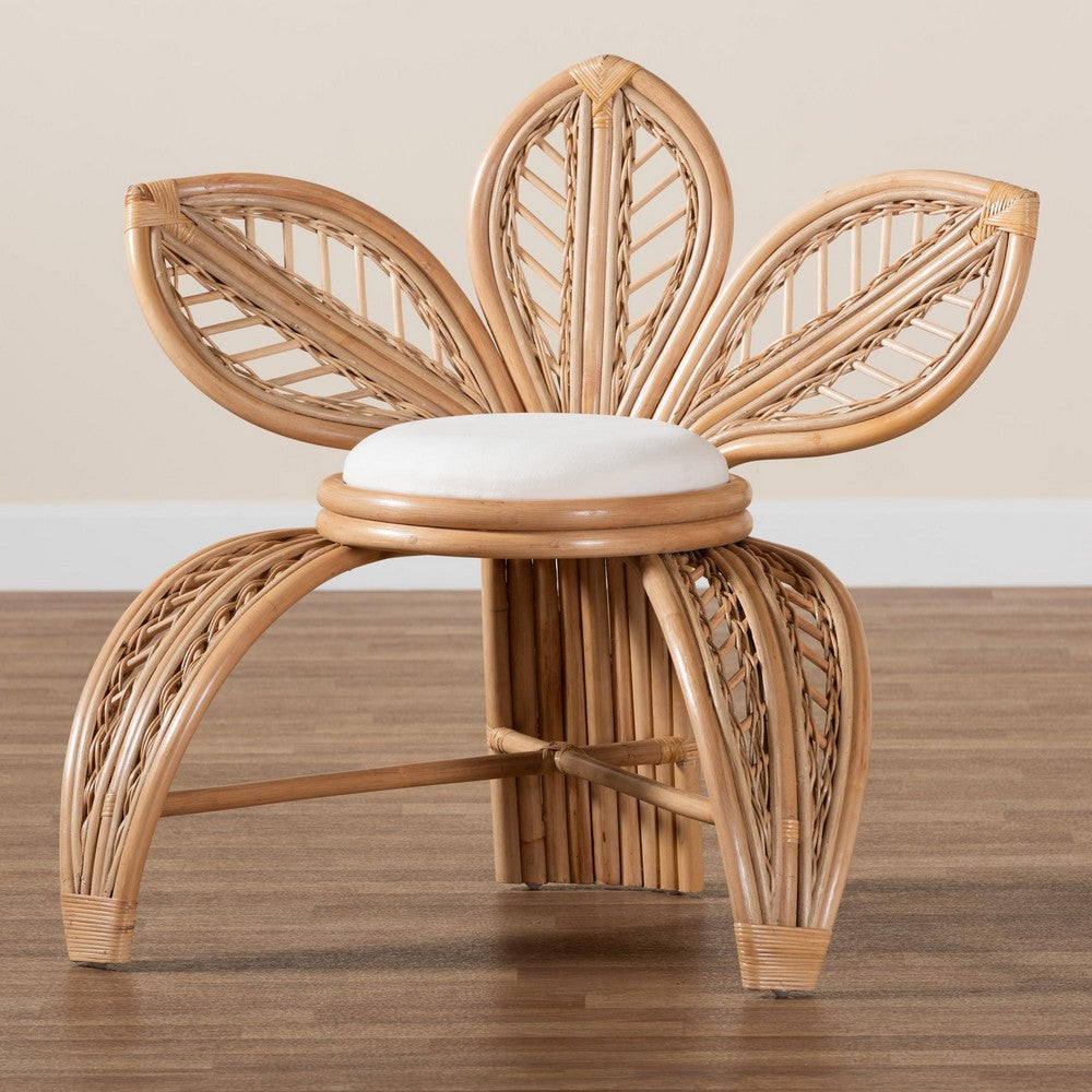 bali & pari - Gresham Chair in White/Natural Brown - Leave-Natural-AC view 9