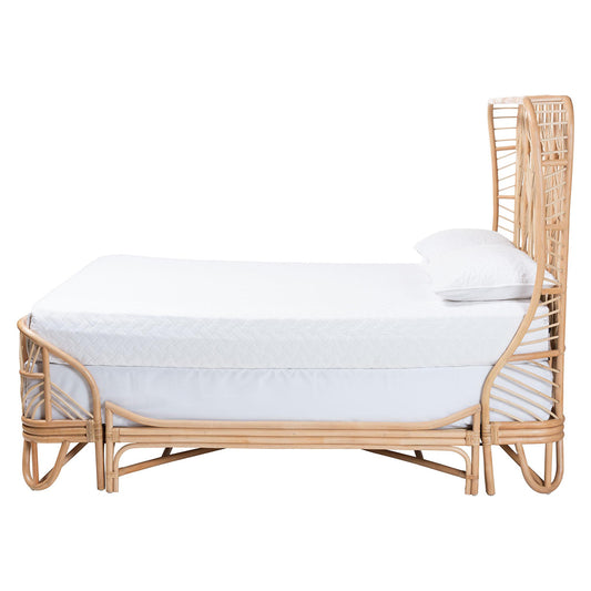 bali & pari - Hadley Queen Size Bed Frame in Natural - Hadley-Natural/Rattan-Queen view 2