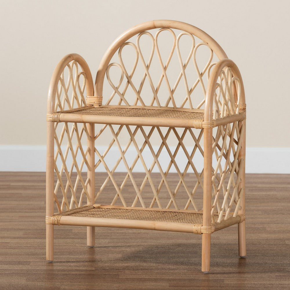 bali & pari - Hammond Shelving Unit in Natural Brown - RBS016-Rattan-Shelf view 8