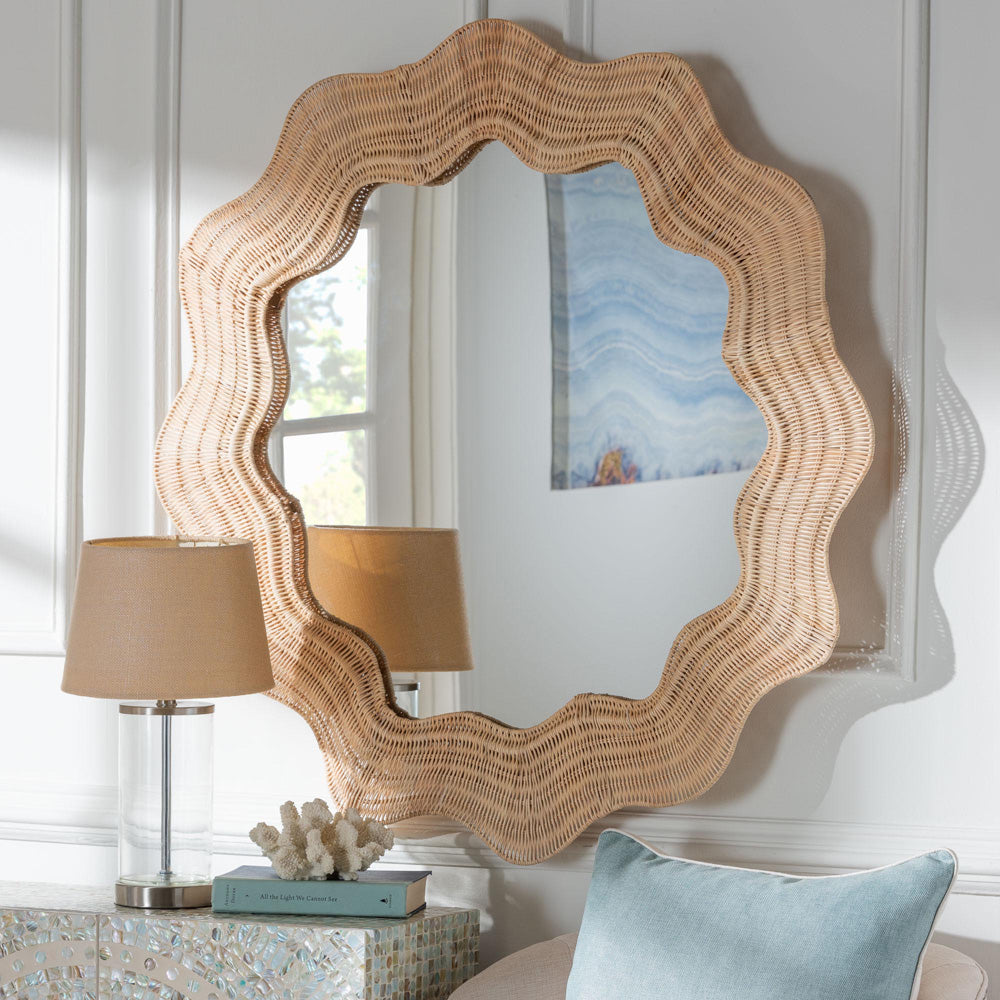 bali & pari - Hasana Mirror in Natural - WS115-Natural Rattan Frame-Mirror view 3