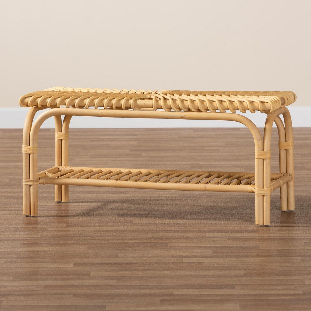 bali & pari - Himari Bench in Natural Brown - WS24-Rattan-Bench view 7