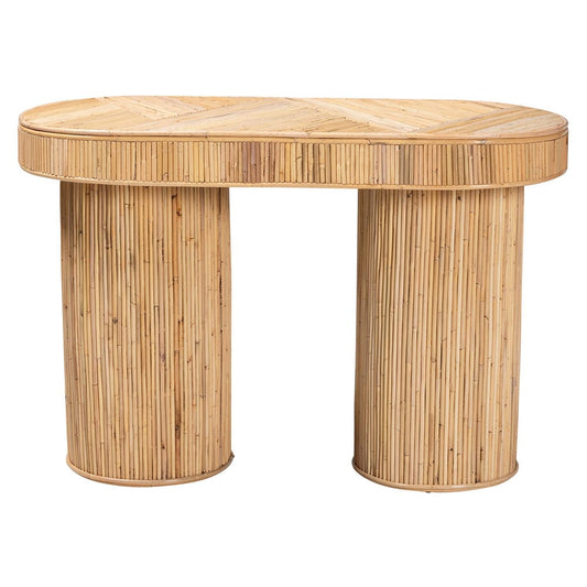 bali & pari - Iryna Console Table in Light honey - Iowai-Natural Rattan-Console Table view 2