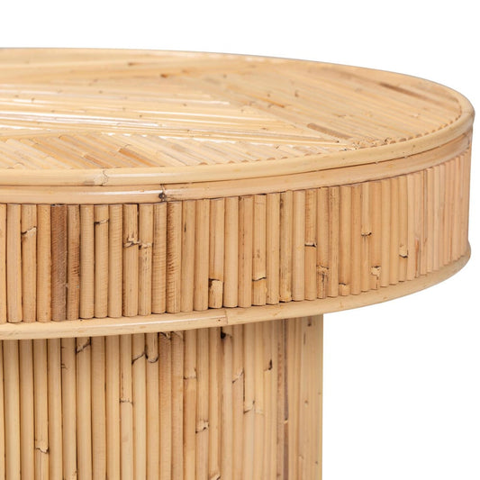 bali & pari - Iryna End Table in Light honey - Iowai-Natural Rattan-ET view 2