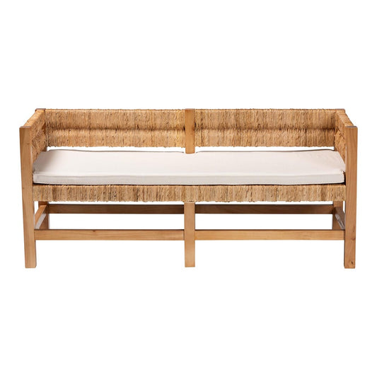 bali & pari - Ismael Bench in Natural Brown - MD39884-Natural Wooden-Cushion-Bench view 2