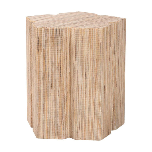 bali & pari - Janeth End Table in Natural - Natural Woven Grasscloth-Polygon-ET view 2