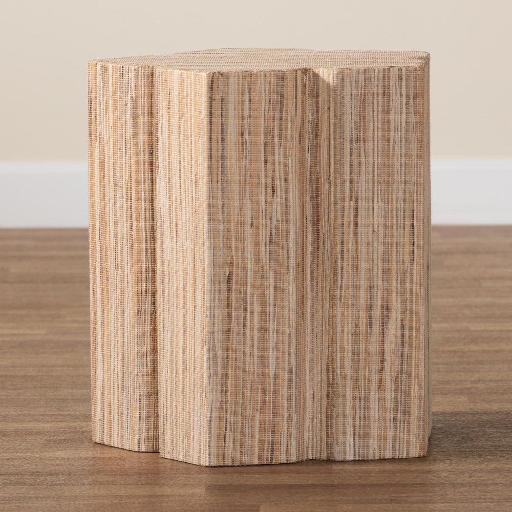 bali & pari - Janeth End Table in Natural - Natural Woven Grasscloth-Polygon-ET view 6