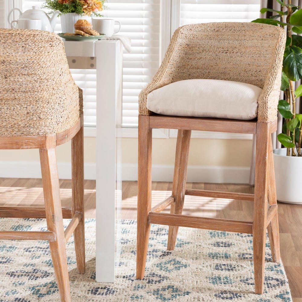 bali & pari - Jasper Bar Stool in White Wash - MD-39838 Jasper-White Wash-Cushion-BS view 8