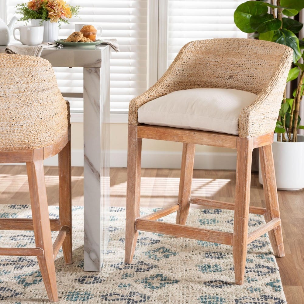 bali & pari - Jasper Counter Stool in White Wash - MD-39837 Jasper-White Wash-Cushion-CS view 8