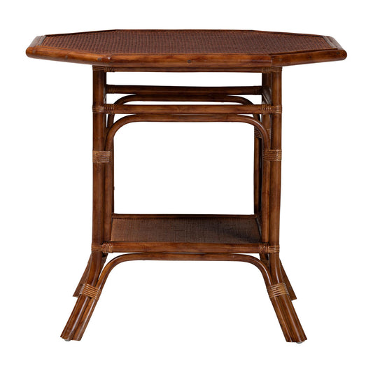 bali & pari - Jayanti Dining Table in Marbled Tortoise Brown - WS211-Tortoise-Rattan-DT view 2