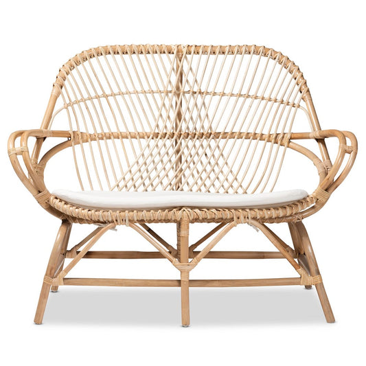 bali & pari - Jayden Loveseat in White/Natural Brown - Jayden-Rattan-LS view 2