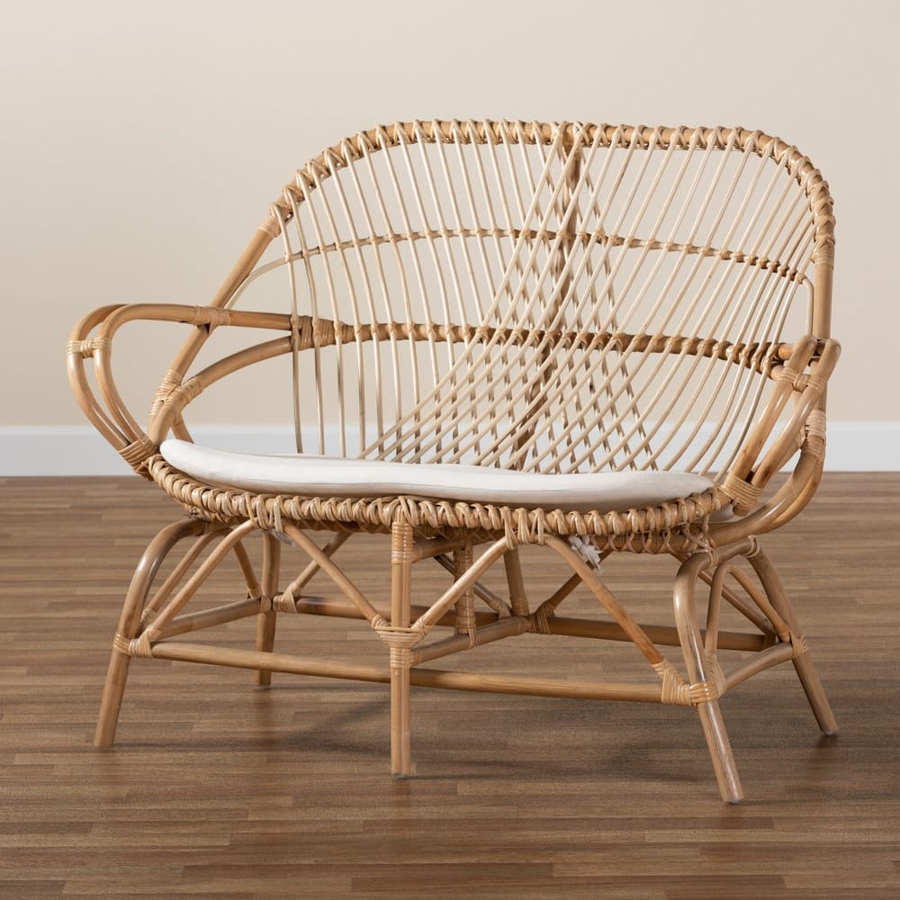 bali & pari - Jayden Loveseat in White/Natural Brown - Jayden-Rattan-LS view 9