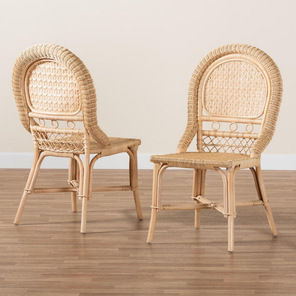 bali & pari - Jelita Set of 2 Dining Chairs in Natural Brown - Jelita-Rattan-DC view 8