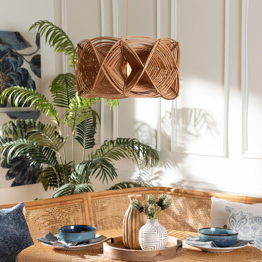 bali & pari - Jeneth Lampshade in Natural Brown - F247-FT16-Lamp Shade view 2