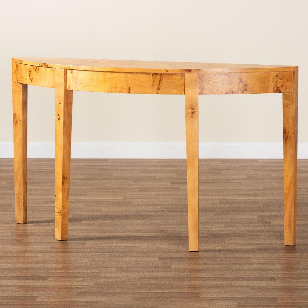 bali & pari - Jihan Console Table in Light Mappa Burl - KL-1594-Natural Burl Op1-Mina-Console Table-BOXED view 9