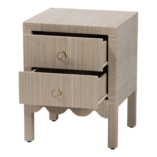 bali & pari - Juniper Nightstand in Beige/Gold - Juniper-Scalloped-Beige-NS view 2