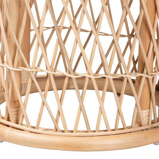 bali & pari - Junius Ottoman Footstool in Natural/White - WS071-Natural Rattan-Stool view 2