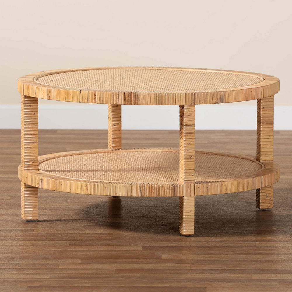 bali & pari - Kalimantan Coffee Table in Light Honey - KALIMANTAN-Light Honey Round-Rattan-Coffee Table view 7