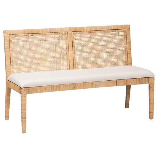 bali & pari - Kalimantan Dining Set in Light Honey/White - Kalimantan-Light Honey Rattan-3PC Dining Set view 2