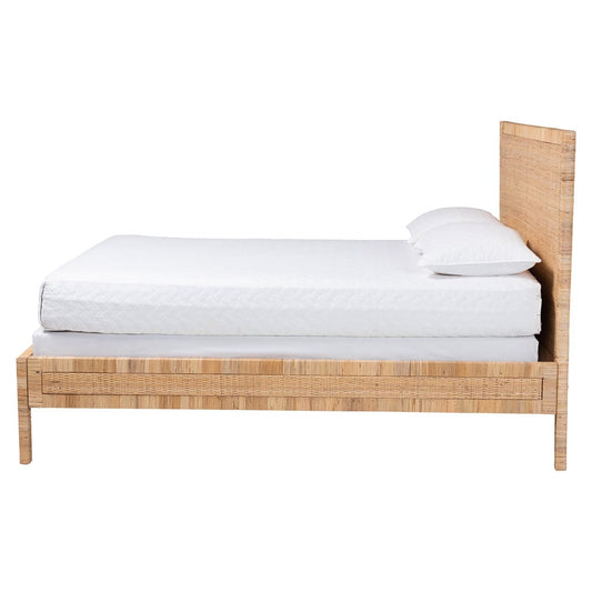 bali & pari - Kalimantan Queen Size Bed in Light Honey - Braided Peel-Light Honey-Wood/Rattan-Queen view 2